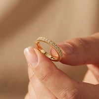 0.032 Ct Round Cut Milgrain Eternity Moissanite Band Ring