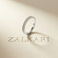 0.032 Ct Round Cut Milgrain Eternity Moissanite Band Ring
