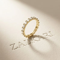 0.06 Ct Baguette Moissanite Minimalist Slim Band Ring