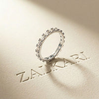 0.06 Ct Baguette Moissanite Minimalist Slim Band Ring