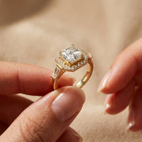 2.8 Ct Asscher Cut Moissanite Micro Pavé Halo Ring