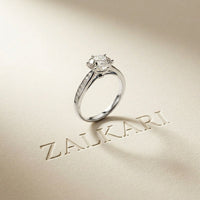 1.03 Ct Round Cut Moissanite Pavé Shank Solitaire Ring