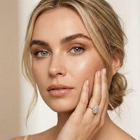 1.14 Ct Oval Cut Moissanite Classic Halo Ring