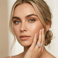 1.14 Ct Oval Cut Moissanite Classic Halo Ring