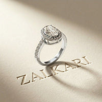 1.14 Ct Oval Cut Moissanite Classic Halo Ring