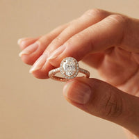 2.48 Ct Oval Cut Hidden Halo Cathedral Shank Moissanite Ring