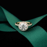 2.48 Ct Round Cut Floating Halo Cathedral Ring