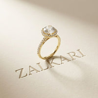 2.48 Ct Round Cut Floating Halo Cathedral Ring