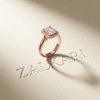2.29 Ct Radiant & Round Moissanite Halo Ring for Women