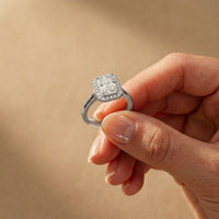 2.29 Ct Radiant & Round Moissanite Halo Ring for Women