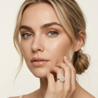 2.27 Ct Cushion Cut Moissanite Classic Halo Ring