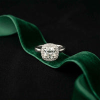 2.27 Ct Cushion Cut Moissanite Classic Halo Ring
