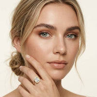 2.30 Ct Emerald Cut Moissanite Statement Halo Ring
