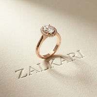 2.24 Ct Oval Cut Moissanite Signature Halo Ring