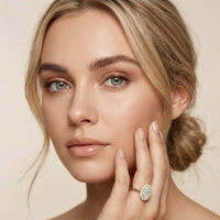 2.24 Ct Oval Cut Moissanite Signature Halo Ring
