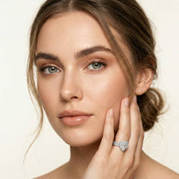 2.9 Ct Heart Cut Moissanite Cathedral Pavé Halo Ring
