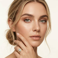 2.90 Ct Pear Cut Moissanite Twin Row Pavé Ring