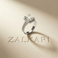 2.9 Ct Radiant Cut Moissanite Split Pavé Shank Ring White