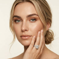 2.9 Ct Radiant Cut Moissanite Split Pavé Shank Ring White
