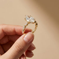 4.75 Ct Marquise Cut Moissanite Marquise Accent Ring Gold