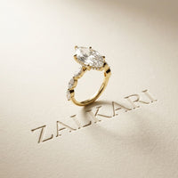 4.75 Ct Marquise Cut Moissanite Marquise Accent Ring Gold