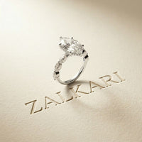 4.75 Ct Marquise Cut Moissanite Marquise Accent Ring White