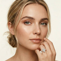 4.75 Ct Marquise Cut Moissanite Marquise Accent Ring White