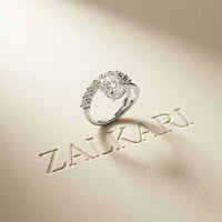 3.20 Ct Oval Cut Moissanite Floating Ring White