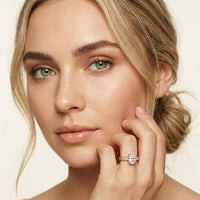 2.20 Ct Oval Cut Moissanite Vintage Halo Ring Rose Gold
