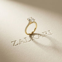 2.30 Ct Oval Cut Moissanite Vintage Accent Halo Ring Gold