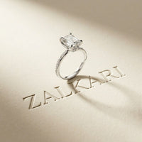 2.95 Ct Emerald Cut Moissanite Art Deco Inspired Ring White