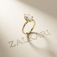 2.55 Ct Marquise Cut Moissanite Graceful Engagement Ring Gold