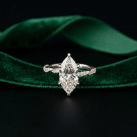 2.55 Ct Marquise Cut Moissanite Graceful Engagement Ring White