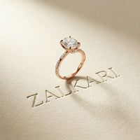 2.75 Ct Oval Cut Moissanite Heirloom Inspired Ring Rose Gold