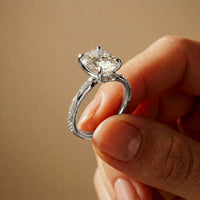 2.75 Ct Oval Cut Moissanite Heirloom Inspired Ring White