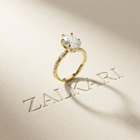 2.70 Ct Pear Cut Moissanite Luxe Pavé Ring Gold