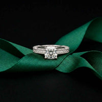 2.00 Ct Cushion Cut Moissanite Vintage Filigree Accent Ring White