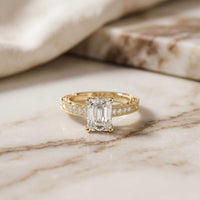 2.20 Ct Radiant Cut Moissanite Regal Vintage Ring Gold
