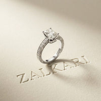 2.20 Ct Radiant Cut Moissanite Regal Vintage Ring White
