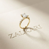 2.45 Ct Emerald Cut Moissanite Vintage Accent Ring Gold
