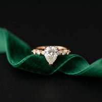 1.95 Ct Pear Cut Moissanite Timeless Vintage Ring Rose Gold