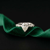 1.95 Ct Pear Cut Moissanite Timeless Vintage Ring White