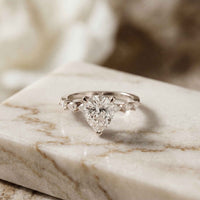 1.95 Ct Pear Cut Moissanite Timeless Vintage Ring White