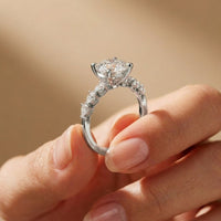 2.30 Ct Round Cut Moissanite Vintage Pear Accent Ring White