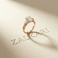 2.15 Ct Oval Cut Moissanite Heirloom Pear Accent Ring Rose Gold