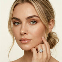2.15 Ct Oval Cut Moissanite Heirloom Pear Accent Ring Rose Gold