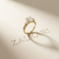 2.15 Ct Oval Cut Moissanite Heirloom Pear Accent Ring Gold