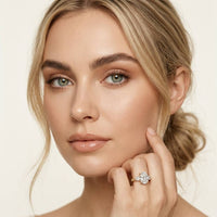 2.15 Ct Oval Cut Moissanite Heirloom Pear Accent Ring Gold