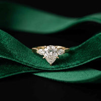 2.00 Ct Pear Cut Moissanite Regal Vintage Ring Gold
