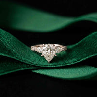 2.00 Ct Pear Cut Moissanite Regal Vintage Ring White